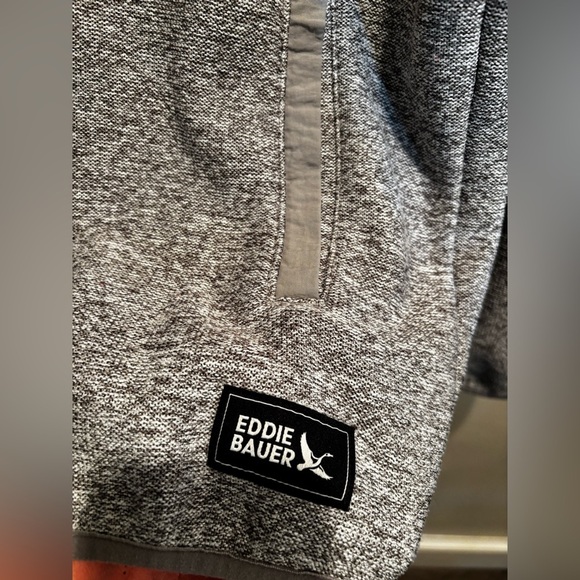 Eddie Bauer Men's Heather Gray Zip-Up Sweater large winter fall neutral basic - Picture 5 of 14